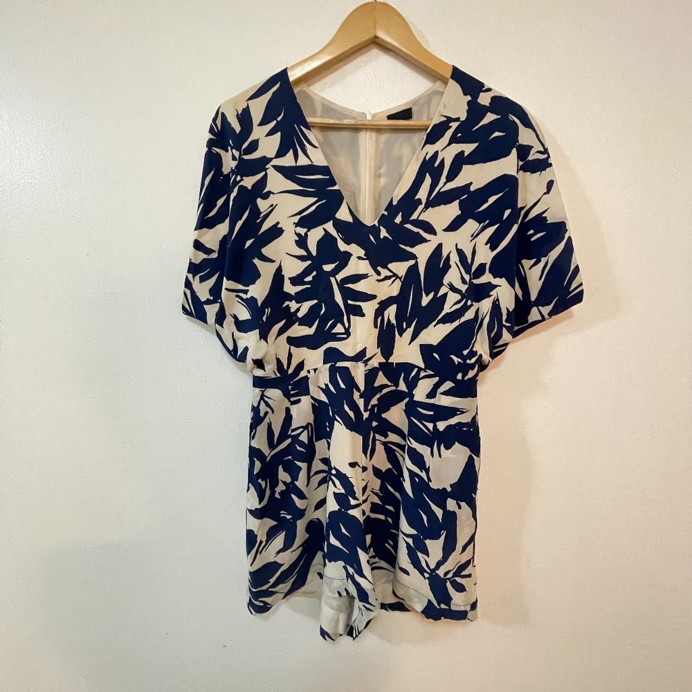 WREN Printed Navy and White Romper